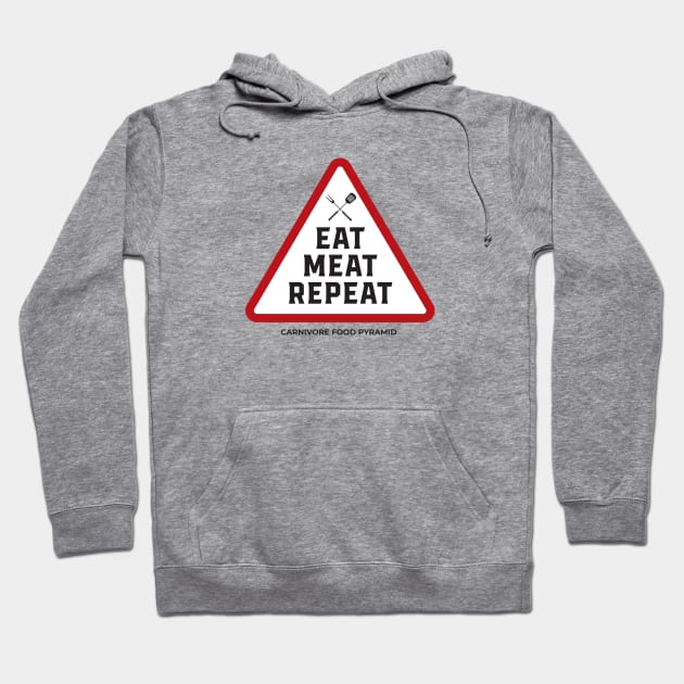 Eat Meat Repeat - Carnivore Food Pyramid Hoodie by OnePresnt